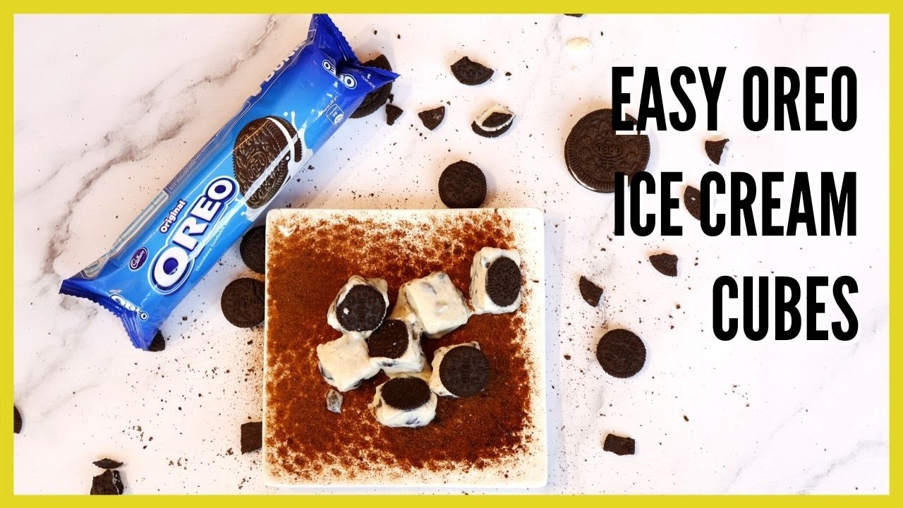 Oreo Ice Cream Cubes With Blueberries| No Ice Cream Maker | Eggless