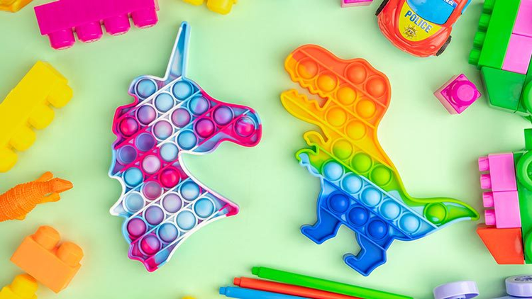Pop it Fidget Toy- Known from TikTok - Round- Rainbow 