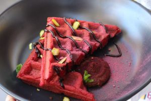 healthy beetroot waffles