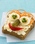 Open faced egg salad sandwich