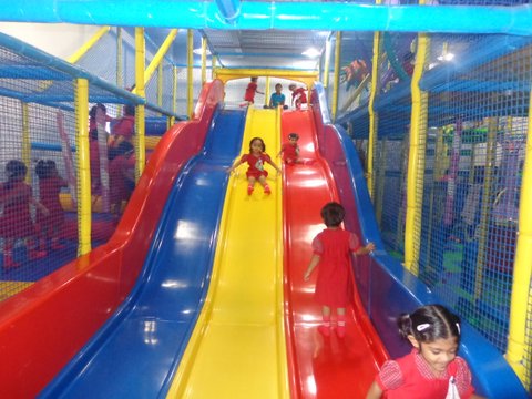 Slide at the soft play
