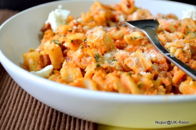 pasta with winter veggies_butter squash fenugreek pasta_kidsstoppress